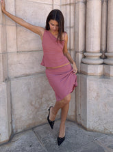 Vianna Sheer Midi Skirt Pink
