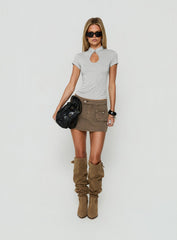 Tarza Cargo Mini Skirt Khaki