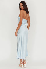 Blaise Asymmetric Neckline Maxi Dress Blue