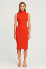 Red Halter Bodycon Midi Dress – Grace