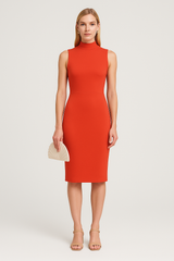 Red Halter Bodycon Midi Dress – Grace