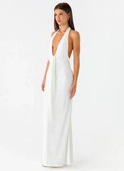 Cheyenne Halter Neck Maxi Dress - Ivory